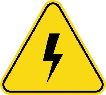 Hazard danger vector signs set. Radiation sign, High voltage sign, Exclamation Stock Illustration