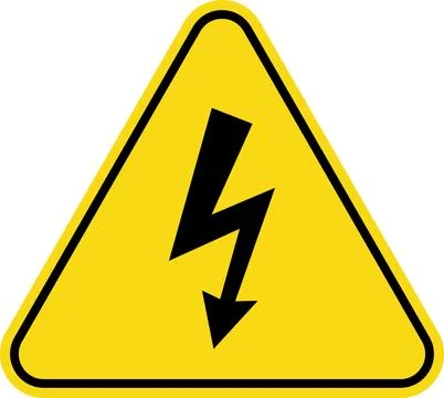 Hazard danger vector signs set. Radiation sign, High voltage sign, Exclamation Stock Illustration