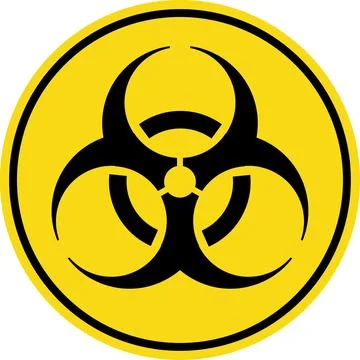 Hazard danger vector signs set. Radiation sign, High voltage sign, Exclamation Stock Illustration