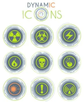Hazard dynamic icons Stock Illustration