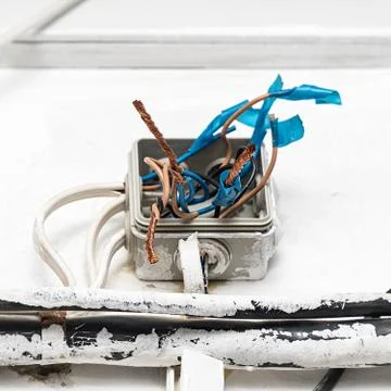 Hazard electrical wiring Foto stock