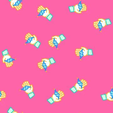 Hazard electricity vector seamless pattern Stock Illustration