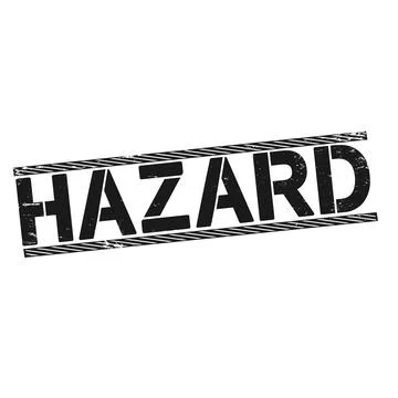 Hazard grunge rubber stamp, vector illustration on white Stock Illustration