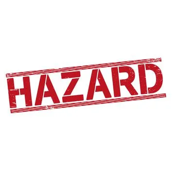 Hazard grunge rubber stamp, vector illustration on white Illustrazione stock