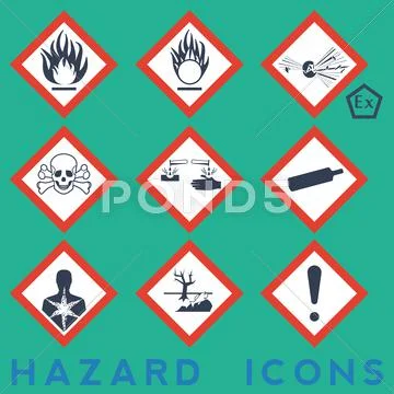 Hazard icons Stock Illustration
