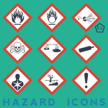 Hazard icons Stock Illustration
