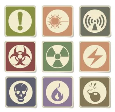 Hazard icons set Stock Illustration