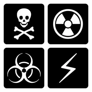 Hazard icons set Stock Illustration