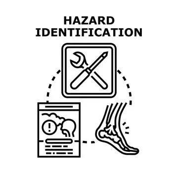 Hazard identification and risk assessment process Stock Illustration