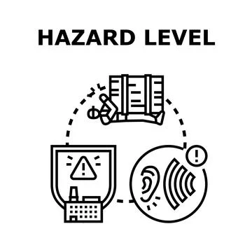 Hazard level concept vector illustration workplace danger Stock Illustration