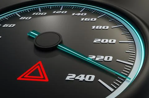 Hazard light warning on car dashboard. 3D rendered illustration. Stock Illustration