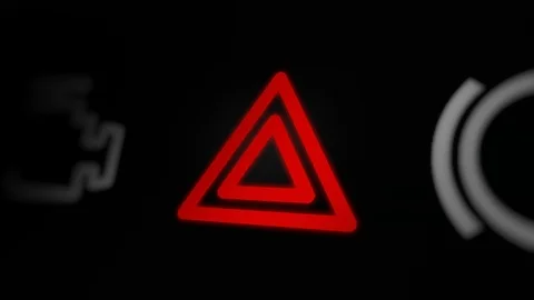 Hazard Lights on Car Dashboard Stock Footage 124450509