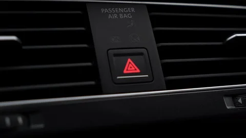 Hazard lights turned on. Stock Footage 117034846