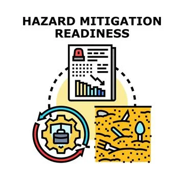 Hazard mitigation readiness planning and risk management Illustrazione stock
