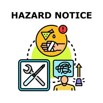 Hazard notice concept vector icon illustration Stock Illustration