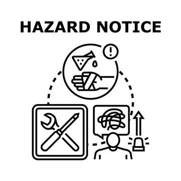 Hazard notice concept vector icon illustration Stock Illustration