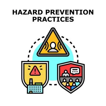 Hazard prevention practices avoiding risks and danger Stock Illustration