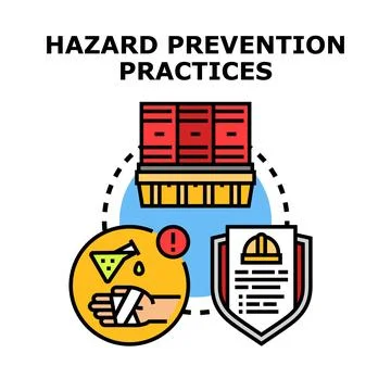 Hazard prevention practices concept vector protecting people Stock Illustration