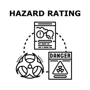 Hazard rating system evaluating risk and danger Stock Illustration