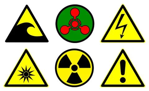 Hazard signs set  Stock Illustration