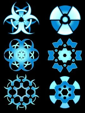Hazard snowflakes Stock Illustration