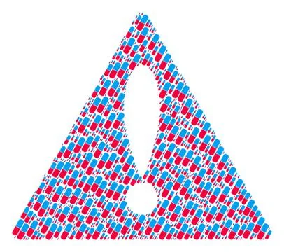 Hazard Triangle Sign Collage of Pill Items Stock Illustration