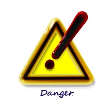 Hazard warning attention sign with exclamation mark symbol. Luxury icon Stock Illustration