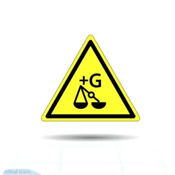 Hazard warning increasing the force of gravity, enhance gravity sign Stock Illustration