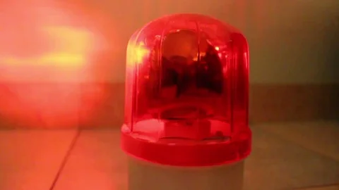Hazard warning lamp Stock Footage 72970602