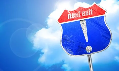 Hazard warning sign, 3D rendering, blue street sign Ilustração Stock