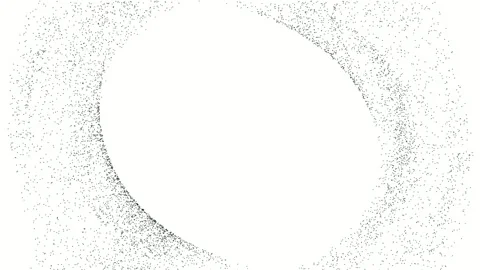 Hazard warning sign appearing through grainy digital particle noise Stock Footage 336658582