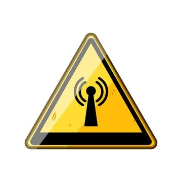 Hazard warning sign indicating non ionizing radiation Stock Illustration