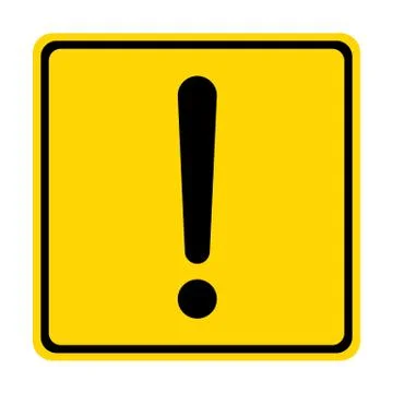 Hazard warning sign with square symbol isolated on white background. Stock Illustration
