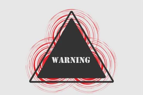 Hazard warning sign. Triangle shape. Alert, danger, attention and error symbol. Stock Illustration