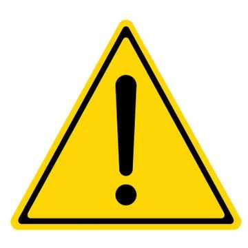 Hazard warning sign with triangle symbol isolated on white background. Stock Illustration