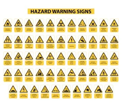 Hazard warning signs Stock Illustration