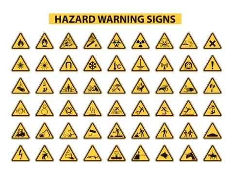 Hazard warning signs Stock Illustration