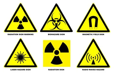 Hazard warning signs set Stock Illustration