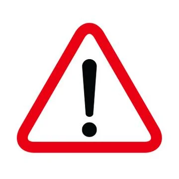Hazard warning symbol vector icon flat sign symbol with exclamation mark isol Illustrazione stock