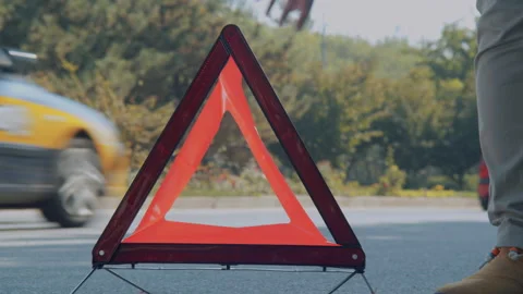 Hazard Warning Triangle For A Car Broken Down On The Roadside,China Stock-Footage 140270890