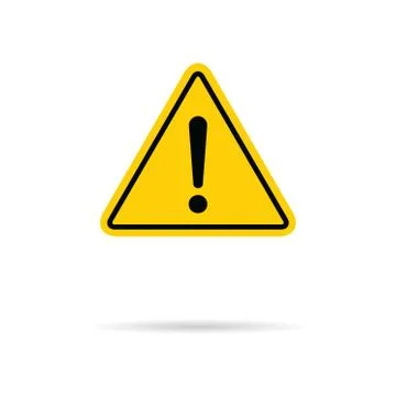 Hazard warning, warn symbol vector icon flat sign symbol with exclamation mar Stock Illustration