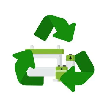 The hazardous accumulator recycle symbol vector illustration. Stock Illustration