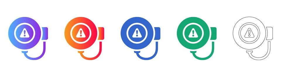 Hazardous Alert Button Vector Icons Stock Illustration