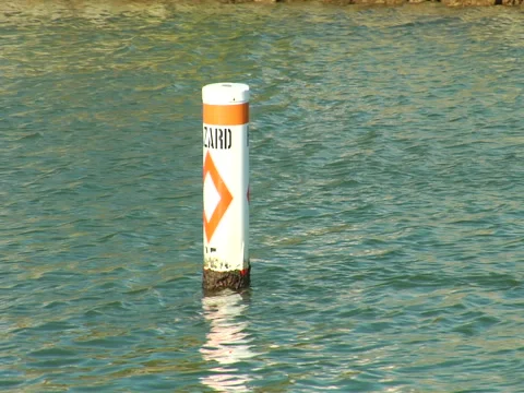 Hazardous area in water Stock Footage 41386400