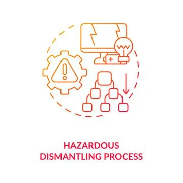 Hazardous dismantling process concept icon Illustrazione stock