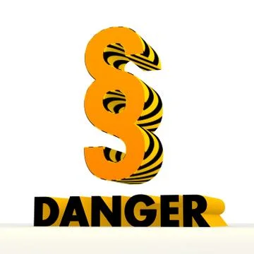 Hazardous law symbol with warning pattern Stock Illustration