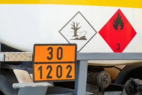 Hazardous material classes, in this case for hazardous substances 스톡 사진