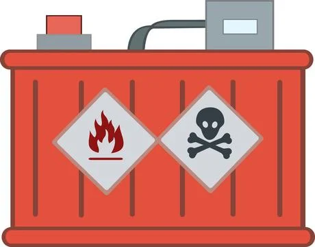 Hazardous materials cargo container for dangerous goods Stock Illustration