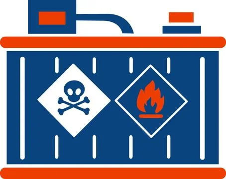 Hazardous materials cargo toxic storage icon Stock Illustration