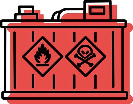 Hazardous materials container dangerous goods icon Stock Illustration